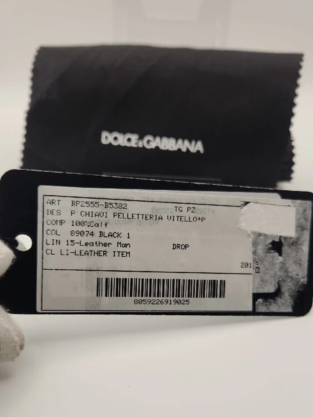 Dolce & Gabbana D&G Black Leather Keychain